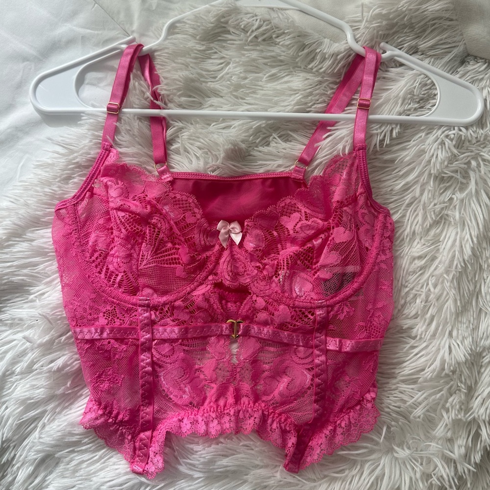 Women’s Hot Pink Lingerie Corset Top